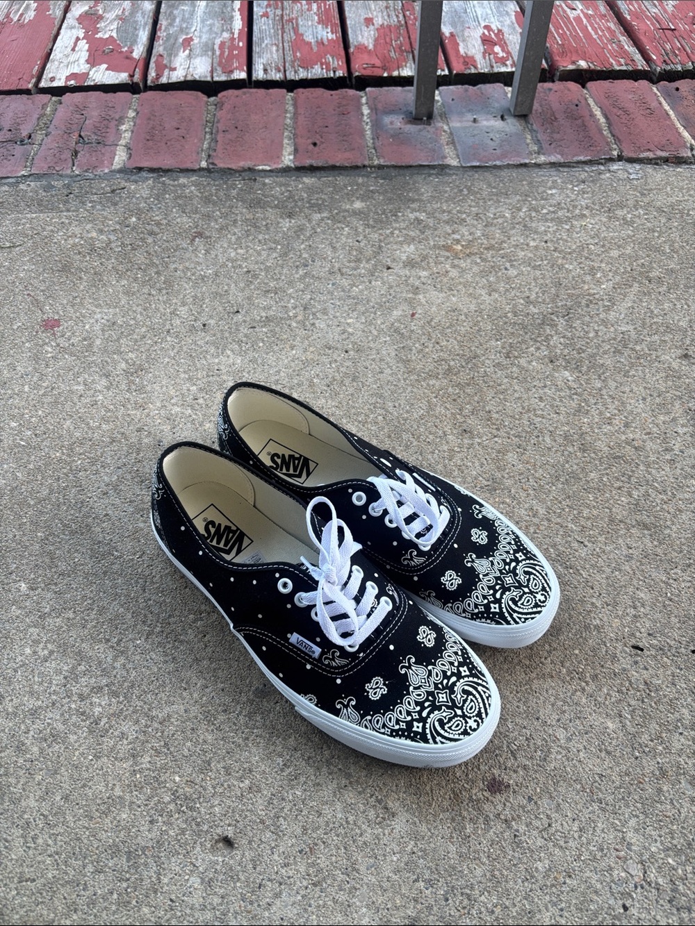 Vans Black Bandana Print Low-Top Sneakers